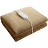 Zimilo Coperta elettrica Zimilo, 150×80 cm, 9 livelli di calore, timer, protezione contro il surriscaldamento, tessuto in pile color corallo, lavabile e con nastri agli angoli