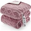 StarTech Coperta elettrica riscaldante - Morbida coperta Sherpa - 6 livelli di riscaldamento - Spegnimento automatico dopo 10 ore - Lavabile in lavatrice - Spina UE - Taglia M - Per 1 persona - Rosa