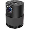 ZELURXX Mini proiettore 720P HD portatile, messa a fuoco automatica, Android 9.0, WLAN, 100 pollici, proiettore home cinema, compatto, per ufficio e viaggi, nero