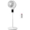SucceBuy Ventilatore da pavimento SucceBuy con oscillazione a 80°, motore a corrente continua silenzioso, telecomando, 9 livelli di velocità, 4 modalità, timer e altezza regolabile: ideale per l'uso domestico.