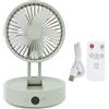 Gistuch Ventilatore da scrivania pieghevole, 3 velocità, display digitale, telecomando USB ricaricabile, desktop oscillante con luce notturna per