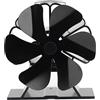 Gistuch Ventilatore per stufa a legna, 6 pale, azionato dal calore, funzionamento silenzioso, camino resistente alle alte temperature in lega di alluminio