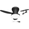 OEM Ventilatore da soffitto, telecomando, lampade a LED dimmerabili, 65 cm, nero, 110-240 V