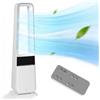 Zelurxx Ventilatore senza pale ZELURXX, ventilatore a torre, ventilatore da pavimento silenzioso, 6 velocità, timer da 12 ore, telecomando, bianco, alimentazione CA