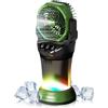 Zimilo Ventilatore Zimilo da 15000 mAh con nebulizzatore d'acqua, serbatoio da 2000 ml, 4 velocità, oscillazione a 90°, luce notturna RGB, con telecomando, verde militare