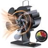 OEM Ventilatore per stufe a legna a 6 pale | Con ricircolo dell'aria calda | Regolazione della temperatura | Ventilatore da appoggio silenzioso | Accessori per stufe a legna