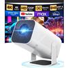JMXZ Mini proiettore portatile Azomor con Android, supporto 4K e Bluetooth