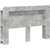 vidaXL Comodino con contenitore, grigio cemento, materiale composito