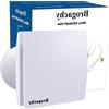 OEM Ventilatore da 150 mm per bagno - ventilatore da parete silenzioso con valvola di non ritorno - 20 W - per cucina, garage, installazione a soffitto e a parete