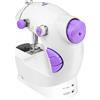StarTech Mini macchina da cucire - Punto overlock - Compatta e portatile 19,5×12,5×20 cm - Plastica e metallo - Per principianti - Per abbigliamento - Viola/Bianco