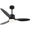OEM Ventilatore da soffitto, luce regolabile, telecomando, nero, 42 pollici