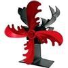 OEM Ventilatore domestico - Modello a parete a 4 pale, migliora lo scambio termico, rosso, adatto ai tubi delle stufe a legna