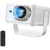 Zelurxx Proiettore ZELURXX Smart con decodifica 8K, 1100 ANSI lumen, Android 14, WiFi 6, correzione automatica della distorsione trapezoidale, Bluetooth 5.4, altoparlanti Hi-Fi, HY450 MAX