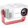 StarTech Proiettore Mini LED - T4 - Full HD 1080p - Wi-Fi - Altoparlante integrato - Portatile - Spina UE - Adattatore incluso - Bianco/Rosso