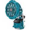 StarTech Ventilatore brushless - Ventilatore a clip per batteria da 18 V - 3 velocità - Silenzioso (40 dB) - Orientabile a 360° - Porta USB - Senza batteria