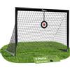 AREBOS Set di 2 porte da calcio KM-Fit 120x90 cm, porta da allenamento pieghevole per bambini, mini porta da calcio pieghevole per giardino e uso esterno, con bersagli inclusi