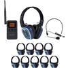 Retekess Sistema di cuffie per silent disco Retekess TA003P-TA004S, a mani libere, qualità audio Hi-Fi, LED a 3 canali, 12 ore di autonomia, vestibilità stabile, potenziamento dei bassi, ideale per fitness, yoga e feste
