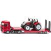Siku 1764 Camion MAN con trattore Steyr 1:87, cabina rimovibile, gancio di traino, carrozzeria in metallo, rosso-bianco, giocattolo per il trasporto agricolo
