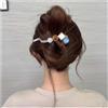 Cybche Grande Gemma Capelli Clip Bianco Acrilico Capelli Barrette Clip Resina Banana Capelli Clip Resina Capelli Clip Forcina Stile Francese Torsione Capelli Barrette Decorative Capelli(bianco2)