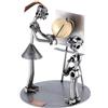 Steelman24 I Omini di Viti Maestra con Mappamondo I Idee Regalo Originale I Soprammobili in Metallo I Modellino