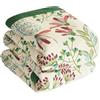 Bailix Copriletto boho premium, 100% cotone, coperta coccole double face in mussola boho 230 x 275 cm, morbida coperta per divano e copriletto, coperta patchwork, coperta estiva per soggiorno, verde