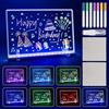 MXTIMWAN Lavagnetta in Acrilico con Luci LED, 30 x 20 cm Lavagna Promemoria LED con 7 Colori Penna e Supporto, Tavola da Disegno a LED para Tiendas, Bares, Fiestas de Cumpleaños