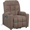 POLTRONE ITALIA Patty 2 Detraibile 19% Poltrona Relax Elettrica 2 motori, reclinazione indipendente schienale pediera. Vibromassaggio Kit 4 ruote Marrone