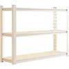 DOLUNTO Organizzazione Scaffali domestici regolabili, scaffali di stoccaggio a 3 strati, vetrina for supermercato con balcone, scaffale in acciaio for ripostiglio Unità(White,120x40x80cm)