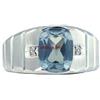 Artik Jewels Anello In Argento Sterling 925 Con Gemma Di Topazio Blu Naturale Per Uomo AJ452