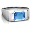 Artik Jewels Anello In Argento Sterling 925 Con Gemma Di Topazio Blu Naturale Per Uomo AJ388