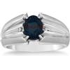 ArtikJewels Riscaldato Zaffiro Blu Gemma Con 925 Anello Argento Sterling per Uomo AJ254