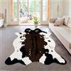 Aoczes Grande tappeto in finta pelle di vacchetta, 1,5 x 1,5 m, con stampa di mucca, tappeto per camera da letto, soggiorno, camera dei bambini, cameretta dei bambini, ufficio, decorazione occidentale