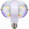 Lecxin Luce da palcoscenico, E27 RGB Luci da palco da discoteca a LED Lampadina a sfera Lampada a effetto rotante a 2 teste Lampada da fiaba Luci da palco a LED RGB(Spina UE 220V)
