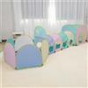 Tenda Gioco Bambini Pieghevole, Casetta Tunnel Piscina Palline 3-in-1