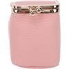 Sonew Custodia per Rossetto in Pelle, Custodia per Cosmetici con Chiusura in Metallo Vintage con Specchio Incorporato, per Regalo Porta Carte di Credito per Organizer per Trucchi (PINK)