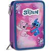 Seven Astuccio Lilo & Stitch 3 Zip, Triplo Scomparto, Completo di Matite, Pennarelli, Colori, Accessori Zaino, Elementari, Medie, Superiori, Blue Deep, Bambine e Ragazze, rosa