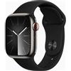 Apple Watch Series 8 acciaio inossidabile 41 mm (2022) | GPS + Cellular | grafite | cinturino Sport nero - molto buono