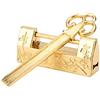 Hilitand Mini Chiave Tradizionale Cinese a Fiori con Lucchetto, Stile Cinese per Mobile Vintage Lucchetto Vintage(Gold)