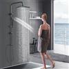 Cesinkin Colonna Doccia con Doccetta Nero Set Doccia in Acciaio Inox Colonna Doccia Nero con Soffione Doccia Quadrata Rubinetto Doccia con Doccia..