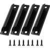 HUZNA 4 Pcs Poignée de Porte de Terrasse, Maniglie per Porte in Metallo, Maniglia Porta Scorrevole in Alluminio, per Cassetti Armadi, Finestre, Portafinestra, Esterna, con viti(Nero)