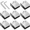 Proster 8pz Supporto per Vetro in Acciaio Inox Morsetti Ferma Vetro 8-9 mm Forma Quadrata con 2 Chiavi Esagonali per Corrimano Scale Balaustra
