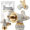 Instalguru PEX arco con disco da parete 16 x 1/2 IG, riscaldamento ad acqua, raccordi a vite e compressione, piastra da parete, gomito, tubazione