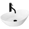 Rea - Lavabo Da Appoggio Kate 56 Lavandino Bagno 555 X 335 X 160 mm In Ceramica (Bianco)