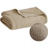Madison Park Freshspun Basketweave Cotone Coperta, Khaki, King
