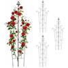 Relaxdays, Griglie per rampicanti Set da 4, A x L: 100x40 cm, Vintage, Metallo, per Giardino e vasi, Marrone