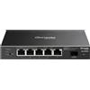 TP-LINK SWITCH 6P Gigabit TP-LINK SG2206MP con 5P Gigabit RJ45 (di cui 4P PoE+) + 1P SFP,802.3at/af- Alim.63W PoE - SG2206MP