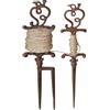 Esschert - Set di punteruoli in ghisa con Corde per piantare, Lunghezza delle Corde: 25 m, ca. 14 cm x 6 cm x 35 cm