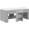 vidaXL Letto a soppalco per bambini, colore grigio Sonoma, dimensioni 163 x 101,1 x 68,5 cm