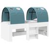 vidaXL Letto a soppalco per bambini, marca vidaXL, con tunnel, confezione da 3 pezzi, colore bianco e azzurro chiaro