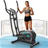 Cowmew Ellittiche Da Casa con App, 3-in-1 Ellittica Ultra Silenziosa con 16 Livelli di Resistenza,volano da 6 kg, Monitor LCD, Pedale Antiscivolo, Portabottiglie, Cyclette Ellittica Fino a 287 LBS